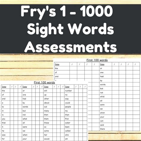 Fry Sight Words Assessment