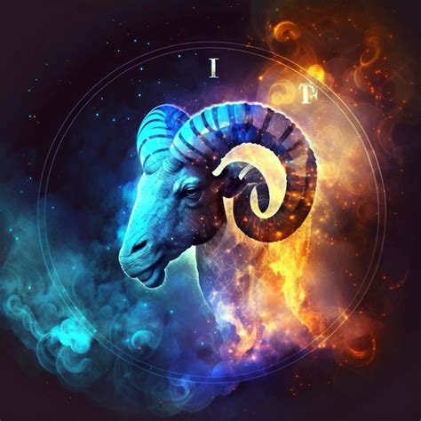 Premium Photo Aries Zodiac Sign Against Space Nebula Background