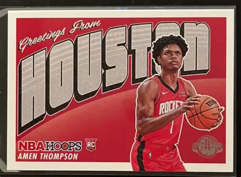 2023 24 PANINI NBA Hoops Amen Thompson Salutations De Houston Rookie