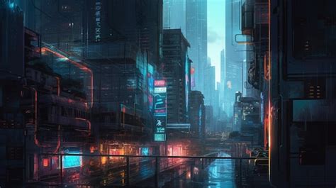 Premium AI Image | Cyberpunk city in the rain wallpapers