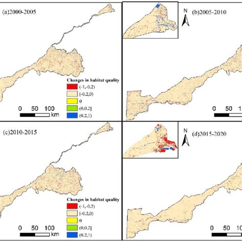 Spatial Distribution Of Changes In Habitat Quality During Different