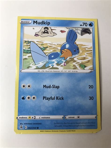 Mavin Miscut Pokemon Card Square Cut On Top Mudkip Misprint