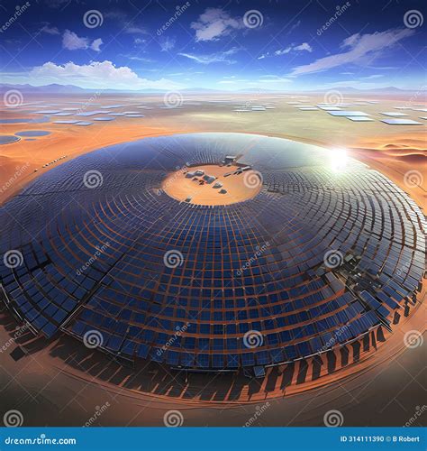 Energy Revolution: Solar Farm in Sahara Desert Stock Illustration