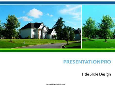 Residential House PowerPoint template background in Real Estate ...