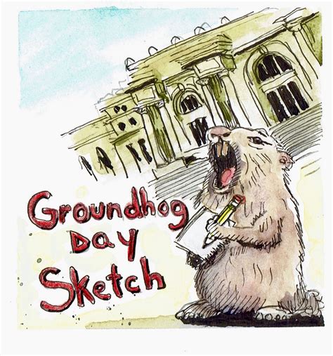 Groundhog Sketch at PaintingValley.com | Explore collection of ...