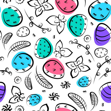 Free Pattern Of Easter Eggs And Flowers And Pussy Willow 22540459 PNG With Transparent Background