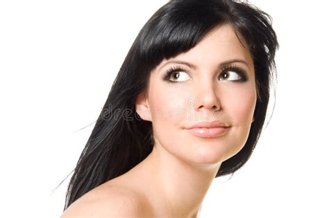 Beaux Jeunes De Fille De Brunette Image Stock Image Du Visage Languettes