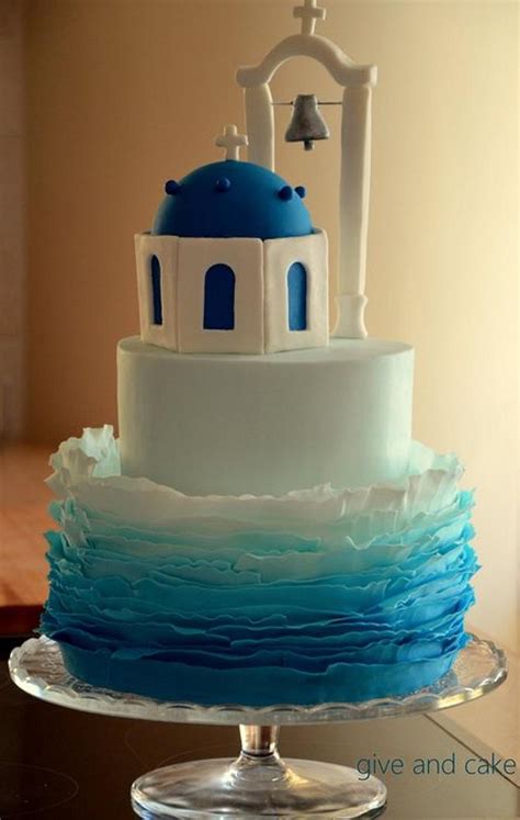 Santorini Island Cake Decorated Cake By Giveandcake CakesDecor