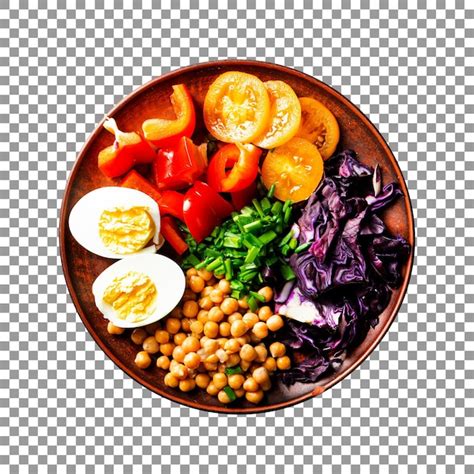 Premium PSD | Fresh buddha salad bowl isolated on transparent background