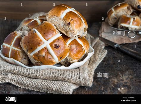 Traditional Easter Hot Cross Buns Stock Photo Alamy