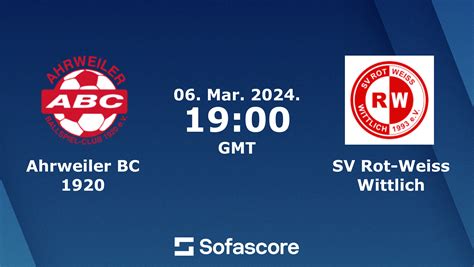 Ahrweiler BC 1920 Vs SV Rot Weiss Wittlich Live Score H2H And Lineups