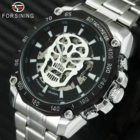 FORSINING 2018 reloj de pulsera de calavera automático de moda para