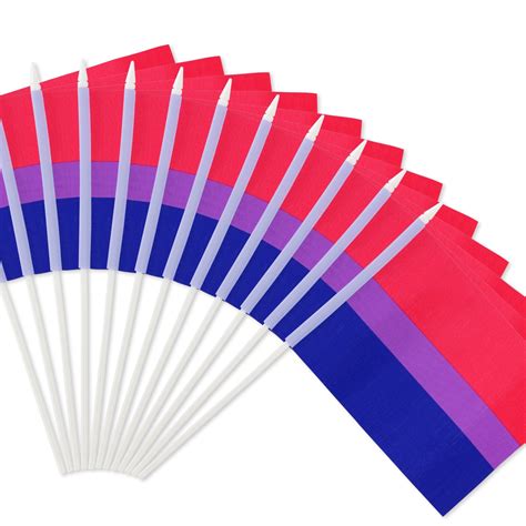 ANLEY Bisexual Pride Miniature Flag 5x8 Inches Handheld Stick Flag