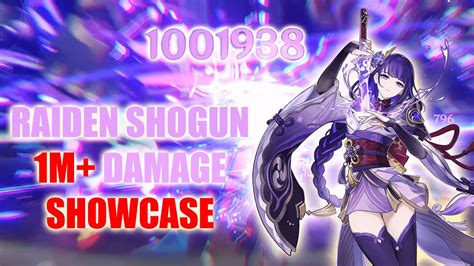 Raiden Shogun Million Damage Showcase Build Genshin Impact Youtube