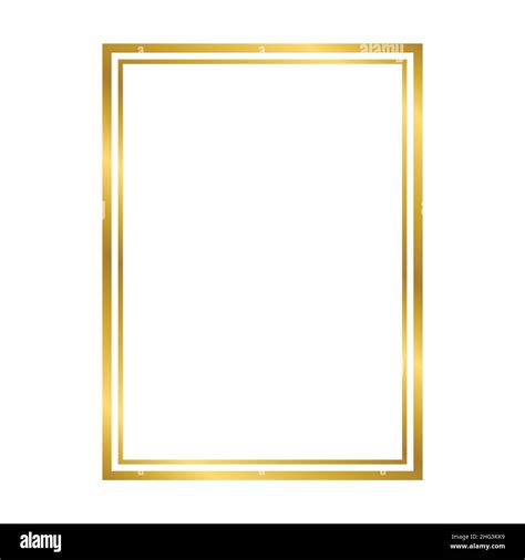 Marco Rectangular Vintage Brillante Dorado Con Sombras Aisladas Sobre