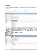 Assg Ch Docx Assignment Use Sql Commands To Finish The Questions