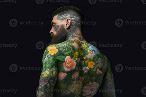 Green man back tattoo. Generate Ai 27736766 Stock Photo at Vecteezy