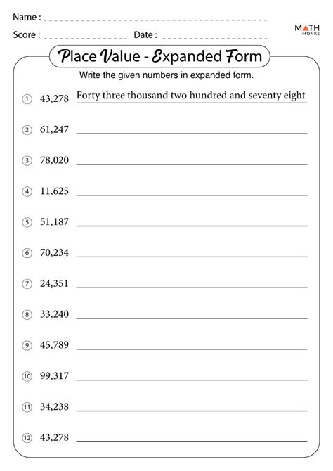 Expanded Notation Worksheets Worksheets Library