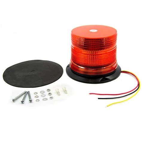 New Dc12v 24v Led Strobe Beacon Amber Single Flash Warning Light