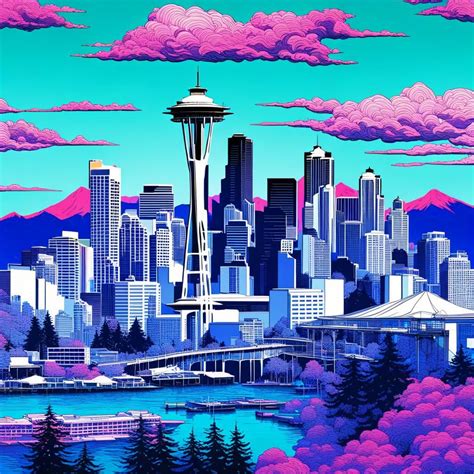 Vaporwave Seattle 1 Ai Generated Artwork Nightcafe Creator