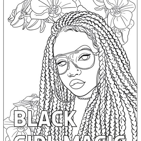 Printable Coloring Page Fantasy Character Black Girl Etsy India