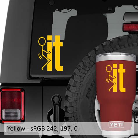 Stick Figure Fuck It Vinyl Decal Jeep Window Decals