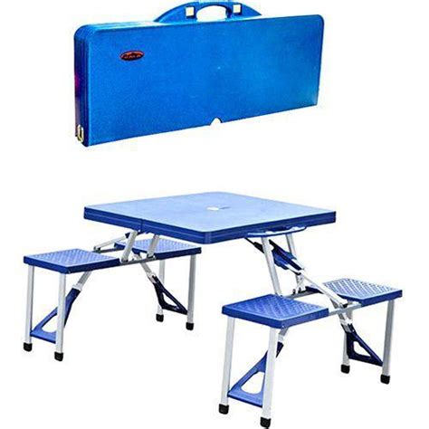 Mesas De Praia Dobravel - Mesa Dobrável Alumínio com Banquetas Camping Praia - Kala - Mesa de ...
