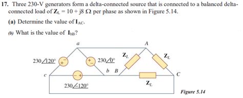 Solved 17 Three 230V Generators Form A Delta Connected Chegg