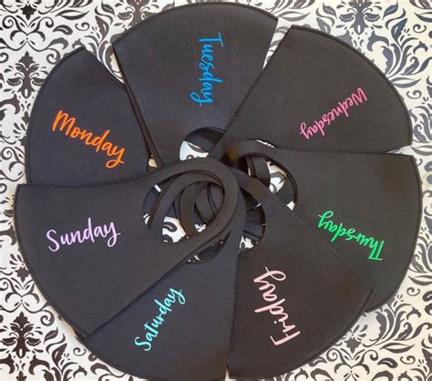 7 Masks Days of the Week Pack 7 Days a Weeks Daily Mask | Etsy