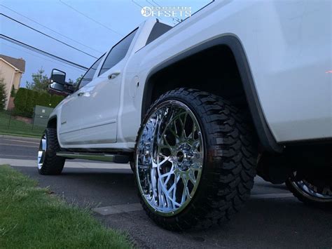 2014 Gmc Sierra 1500 Aggressive 1 Outside Fender On 24x12 51 Offset