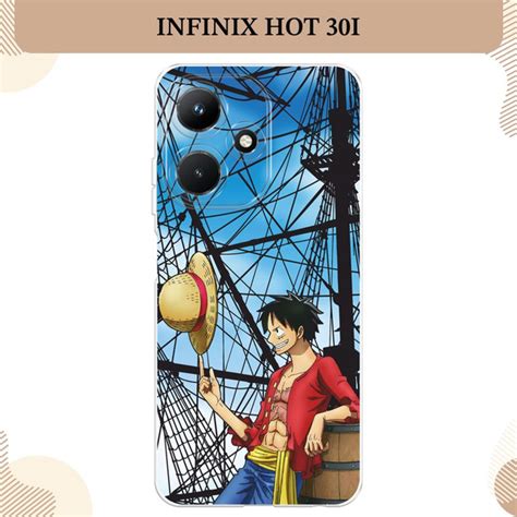 Силиконовый чехол на Infinix Hot 30i Инфиникс Хот 30i аниме One Piece Луффи на корабле купить