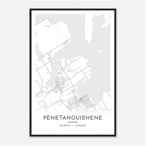 Penetanguishene Canada Map Poster, Modern Home Decor Wall Art Print ...