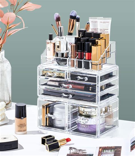 DreamGenius Makeup Organizer 3 Pieces Acrylic Cosmetic Storage Drawers