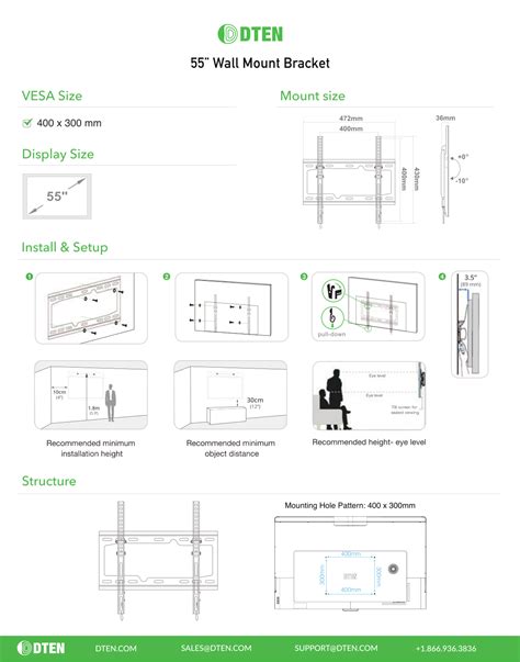 ON 55" Wall Mount – DTEN Help Center