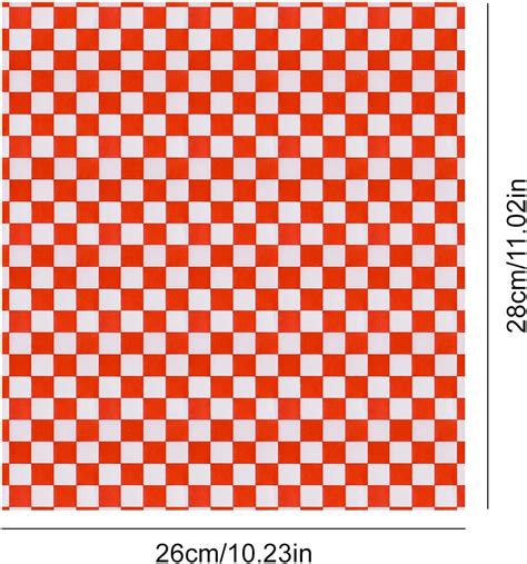 Wxj Hojas De Papel Encerado Seco A Cuadros Papel S Ndwich Rojo Y