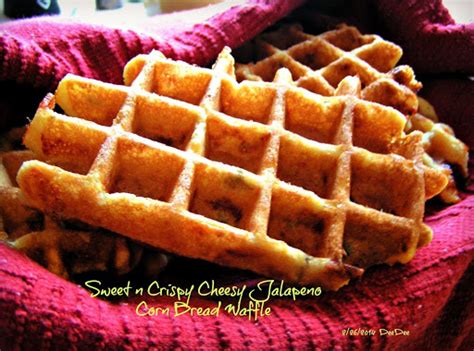 Sweet N Crispy Cheesy Jalapeno Corn Bread Waffles Just A Pinch Recipes