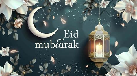 El Fondo De La Tarjeta De Felicitaciones De Eid Mubarak Eid Al Fitr