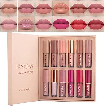 Colors Nude Liquid Lipstick Makeup Set Velvet Matte Long Lasting Waterproof Non Stick Cup Not