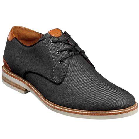 Florsheim Highland Canvas Plain Toe Oxford Black Free Shipping