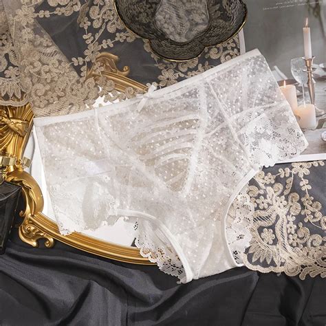 In Stock Wholesale Floral Lace Transparent Hollow Out Womens Lingerie Sexy Panties Plus Size