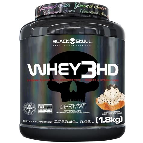 Whey Hd Gourmet Kg Caveira Preta Black Skull P O De A Car