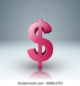 glossy pink dollar symbol isolated  stock illustration