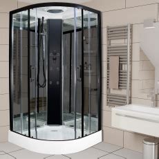 Insignia First Eco Shower Cabin Eco Qbf Cg Mm X Mm Black