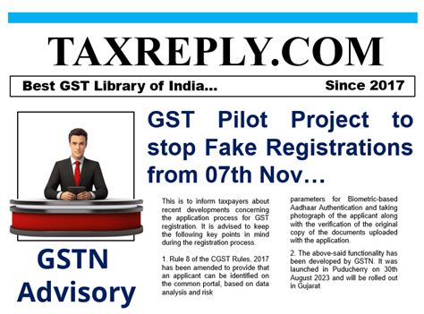 Gst Pilot Project To Stop Fake Registrations With Biometric Aadhaar Authentication