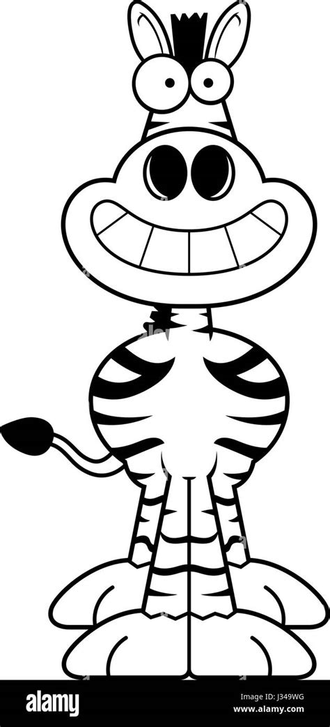 A Cartoon Illustration Of A Zebra Looking Happy Stock Vector Image