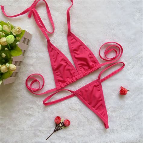 2018 Sexy Micro Mini Bikini Set Women Transparent Swimwear Tiny Bikinis