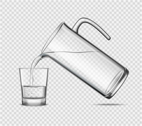 Pouring Water In Glass On Transparent Background 471777 Vector Art At