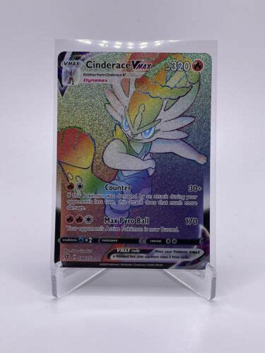 Pokémon Cinderace Vmax Rebel Clash 194 192 Holo Secret Rare Pack Fresh