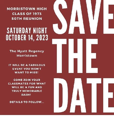 Morristown High School Mhs Class Of 1973 - 50th Reunion