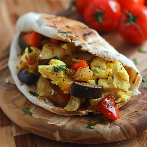 Egg And Roasted Vegetable Pita Pocket